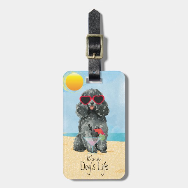 Summer Toy Poodle Luggage Tag (Front Vertical)