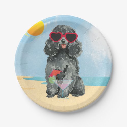 Summer Toy Poodle Paper Plates