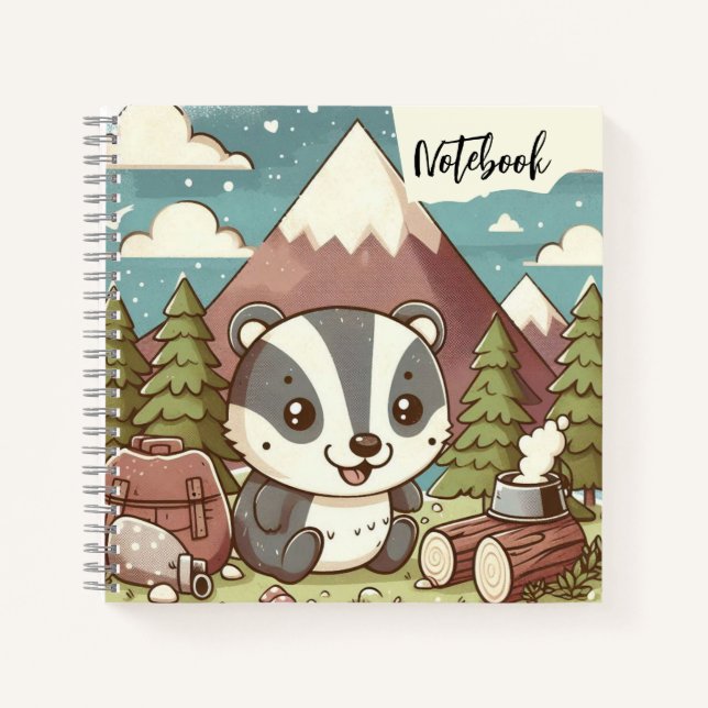  Summer Trails – Sweet Badger in the Mountain Pine Notebook (Front)