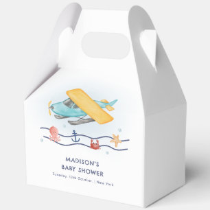 Summer Travel Adventure Sea Airplane Baby Shower Favor Boxes