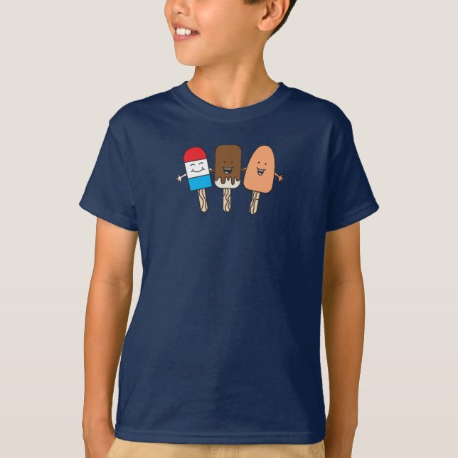 Summer Treat Cute Diversity Cartoon T-Shirt (Front)