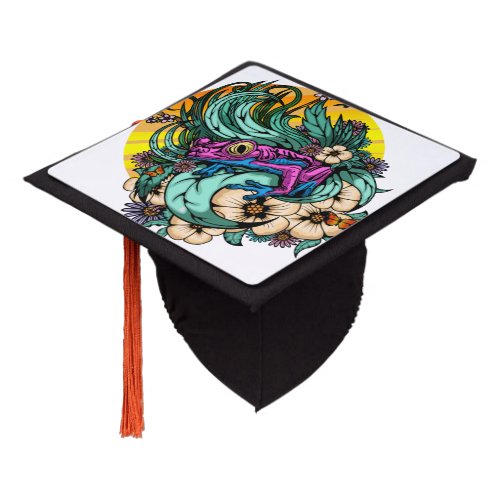 Summer Tree Frog Graduation Cap Topper