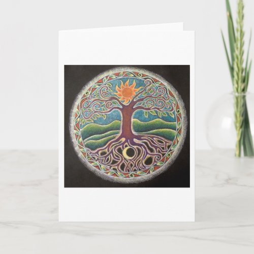 Summer Tree of Life Mandala Card