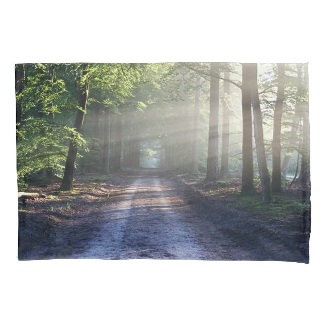 Summer Trees Covering Dirt Road Pillow Case (Front)