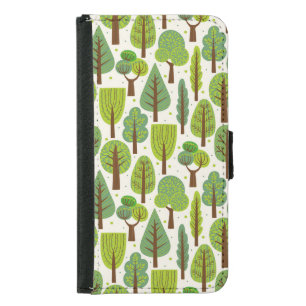 Summer Trees: Green Seamless Pattern Samsung Galaxy S5 Wallet Case