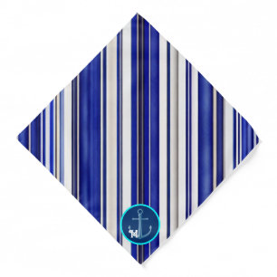 Summer Trendy Navy Blue Boat Stripes Collection Bandana