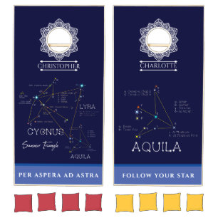Summer Triangle And Aquila Constellations Cornhole Set