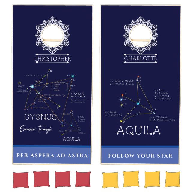 Summer Triangle And Aquila Constellations Cornhole Set (Set)
