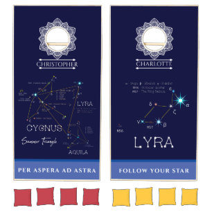Summer Triangle And Lyra Constellations Cornhole Set