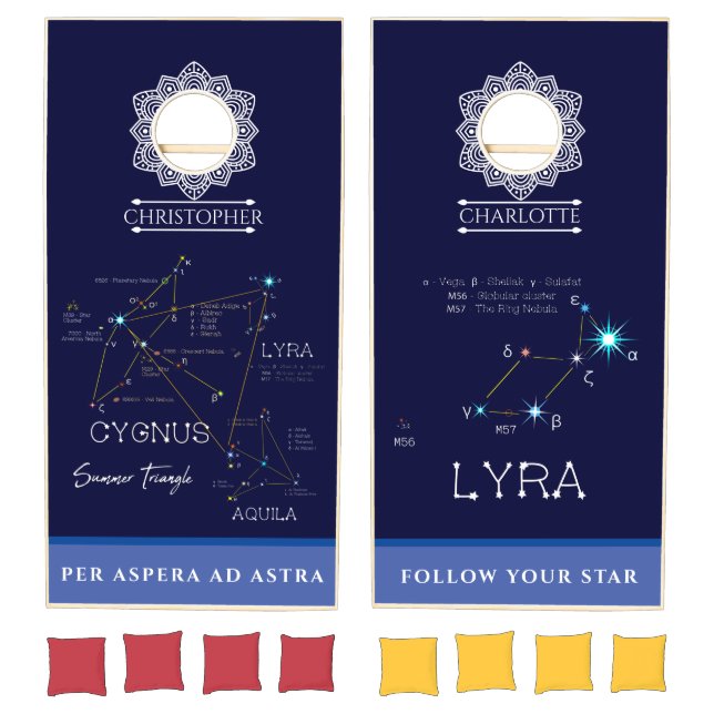 Summer Triangle And Lyra Constellations Cornhole Set (Set)