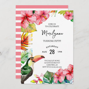 Summer Tropical 50th Birthday Invitation