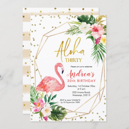 Summer Tropical Aloha Thirty Invitation