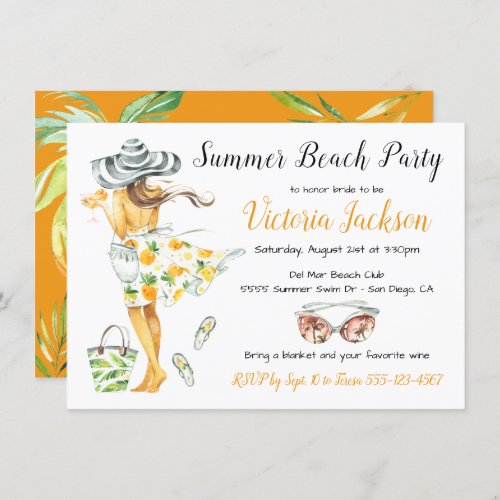 Summer Tropical Beach Party Invitation