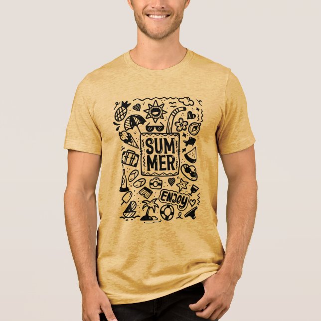 Summer Tropical Beach Sea Vacation Holiday Tri-Blend Shirt (Front)