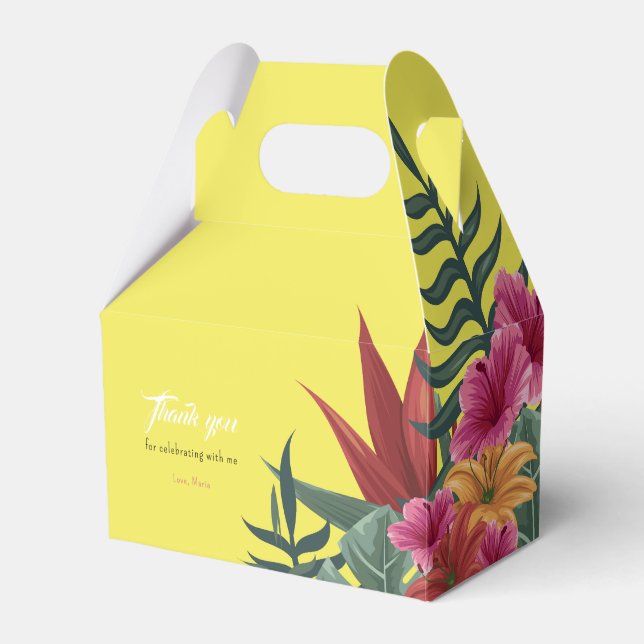 Summer Tropical Birthday Favor Box (Front Side)