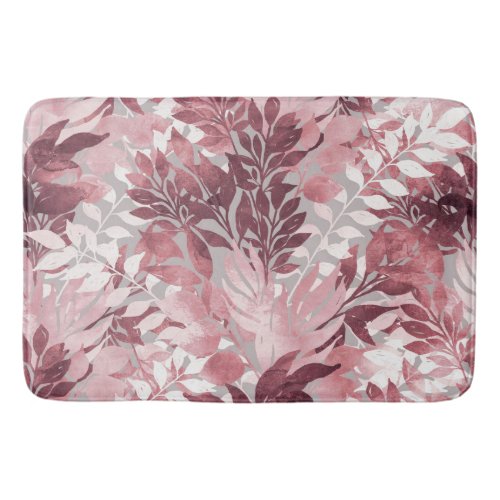 Summer Tropical Blush Pink Foliage Vintage Design Bath Mat