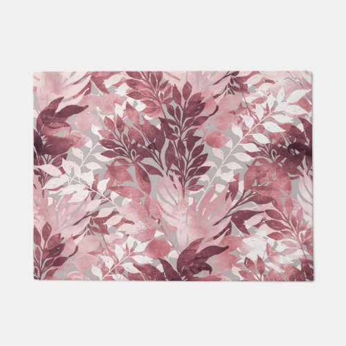 Summer Tropical Blush Pink Foliage Vintage Design Doormat