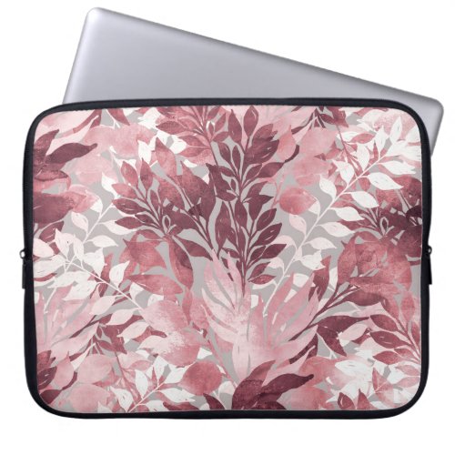 Summer Tropical Blush Pink Foliage Vintage Design Laptop Sleeve