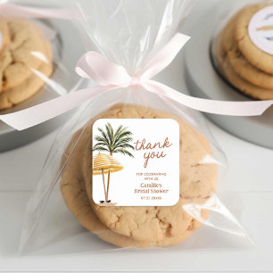 Summer Tropical Bridal Shower Thank you Square Sticker