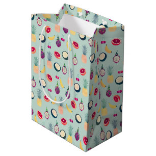 Summer Tropical Colorful Fruits Mint Medium Gift Bag