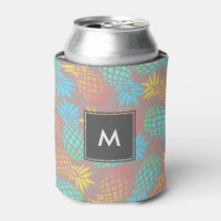 summer tropical colorful pineapple pattern can cooler