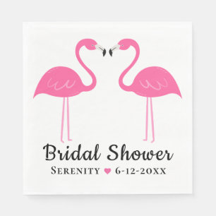 Summer Tropical Cute Pink Flamingo Bridal shower N Napkins