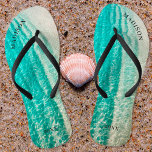 Summer Tropical Destination Beach Bridal Wedding Flip Flops<br><div class="desc">Summer Tropical Destination Beach Bridal Wedding Flip Flops! A serene beach scene, soft sands, and mesmerizing ocean hues, this bridal flip flops for beach wedding captures the essence of a beautiful beach. Perfect for couples seeking a tranquil and elegant theme for their special day. Gentle waves and warm sands set...</div>