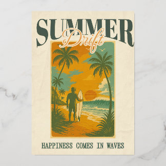 Summer tropical drift foil invitation