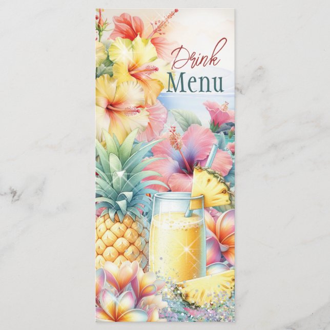 Summer Tropical Drink Menu (Front)