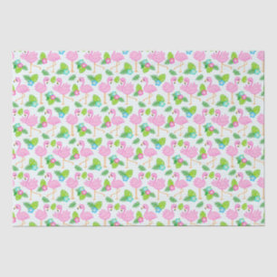 Summer Tropical Flamingo and Floral  Pattern Tissue Paper