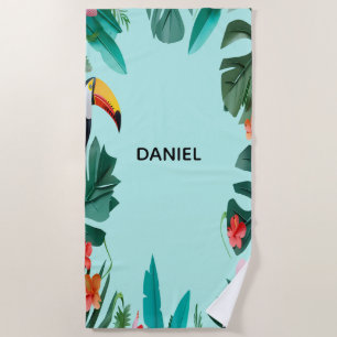  Summer  Tropical Floral  Beach Towel