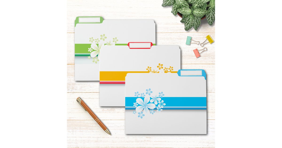 Summer Tropical Floral Pattern Custom File Folder | Zazzle