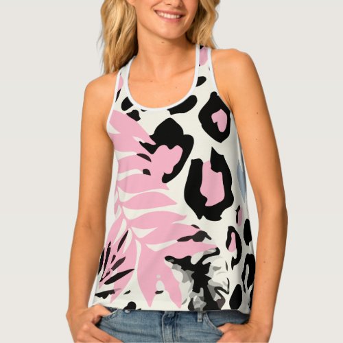 Summer Tropical Floral Seamless Pattern Tank Top