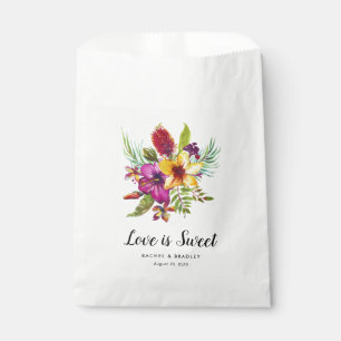 Summer Tropical Flowers Wedding Candy Favor Bag
