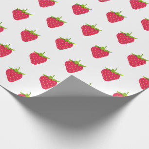 Summer Tropical Food Fruit Red Strawberry Wrapping Paper