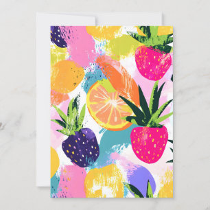Summer Tropical Fruit Fiesta Holiday Card