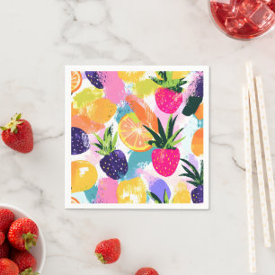 Summer Tropical Fruit Fiesta Napkins