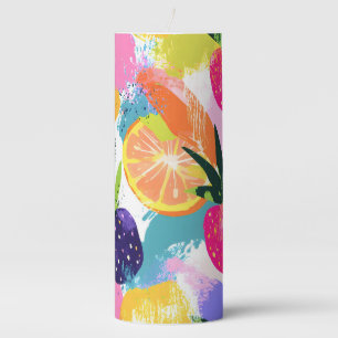 Summer Tropical Fruit Fiesta Pillar Candle