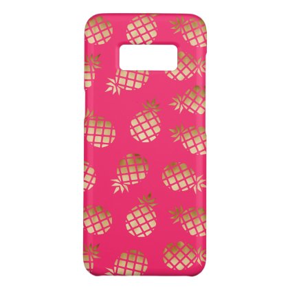 Summer tropical gold and pink pineapple pattern Case-Mate samsung galaxy s8 case