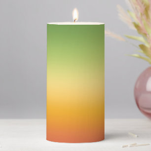 Summer Tropical Gradient Orange Lemon Lime Ombre Pillar Candle