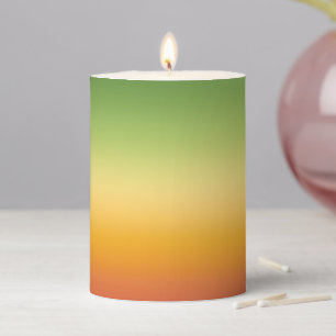 Summer Tropical Gradient Orange Lemon Lime Ombre Pillar Candle
