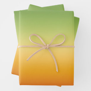 Summer Tropical Gradient Orange Lemon Lime Ombre Wrapping Paper Sheets