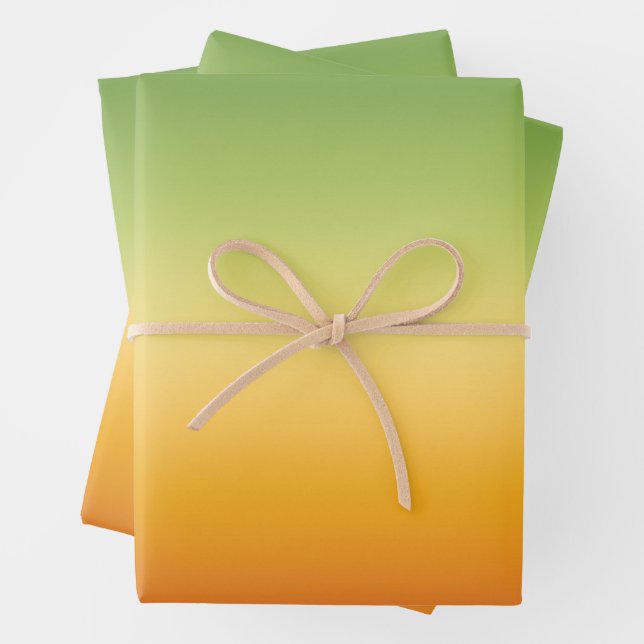 Summer Tropical Gradient Orange Lemon Lime Ombre Wrapping Paper Sheets (In situ)