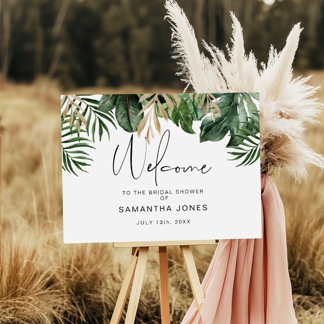 Summer Tropical Landscape Bridal Shower Welcome  Foam Board (Creator Uploaded)