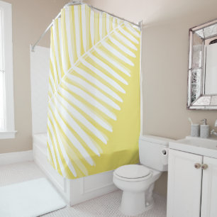Summer tropical leaf monochromatic print shower curtain