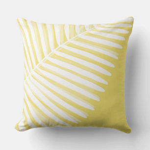 Summer tropical leaf monochromatic print  throw pillow