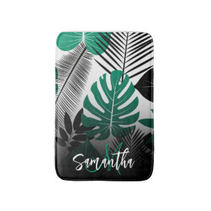 Summer Tropical Leaves Bath Mat