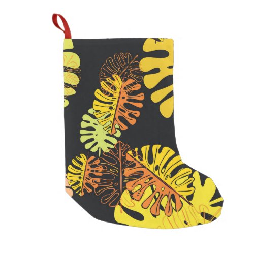 Summer Tropical Leaves Vintage Design Small Christmas Stocking