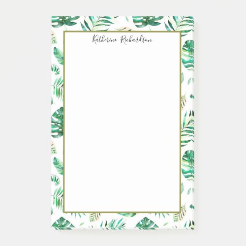 Summer Tropical Palm leaves Personalized Post_it Notes
