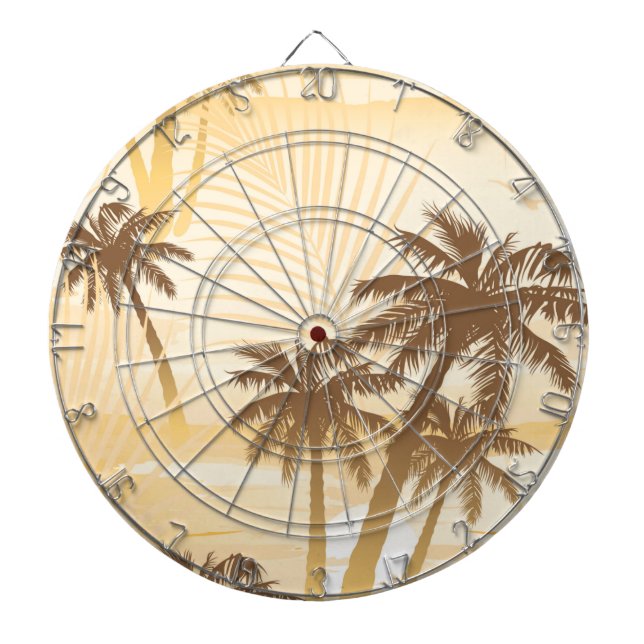 Summer Tropical Palms Dart Board (Front)